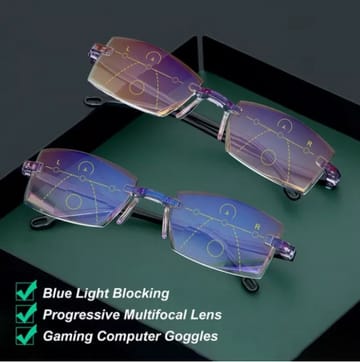 Anti-blue Progressive Far And Near Dual-Use Reading Glasses